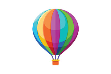 Fototapeta premium Colorful air balloon icon white background.