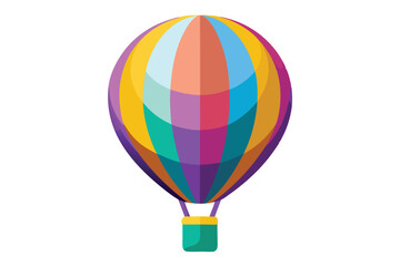 Fototapeta premium Colorful air balloon icon white background.