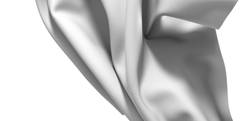White Fabric Drape on White Background