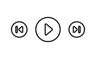 Music or video play bar icon, simple flat style, pictogram logo symbol vector illustration, isolated on white for mobile app