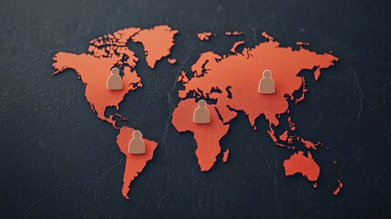 A stylized world map in orange, featuring three lock icons, symbolizing security and data protection across different regions.