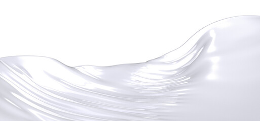 A close-up abstract photo of white fabric draped and flowing. The image shows the soft, smooth texture of the fabric with delicate folds and wrinkles
