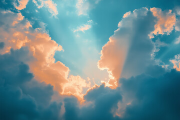 Religious celestial sky with aura of soul