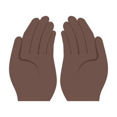 Two Hands Cartoon-Style Illustration, Isolated on White Background, Clipart