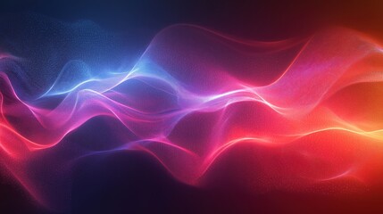 A colorful wave of light with a blue and red background