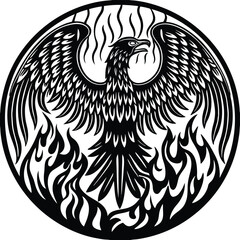 Mythical Phoenix
A magnificent phoenix rising from flames, drawn in intricate line art with detailed feathers and fire. Adobe Illustrator Artwork