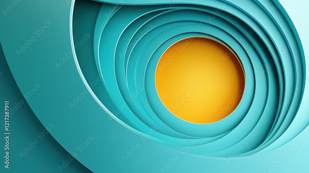 Canvas Prints colorful spiral pattern with blue and yellow circular layers in abstract design for modern art and b