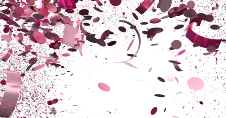 Download this vibrant pink confetti explosion image ideal for party invitations, banners, and celebratory designs. High-
