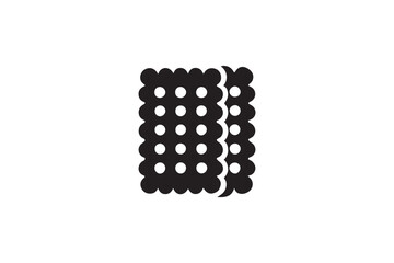 black and white simple Biscuit icon vector silhouette