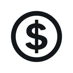 black and white icons. Dollar symbol in circular. chargeback, refunds, cashback, exchange icon isolated. Vector illustration