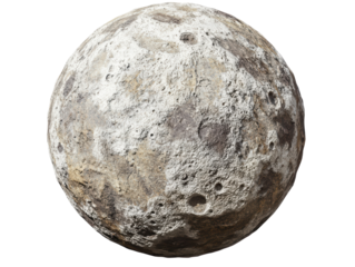 Isolated Moon Rock or Planet with Craters