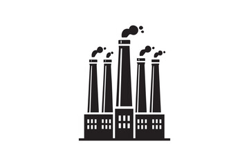  black and white simple Factory chimney vector silhouette 