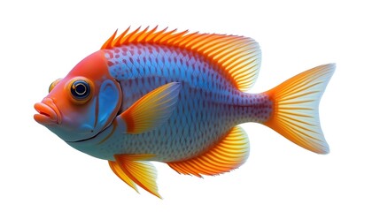 Vibrant Orange and Blue Fish Stock Photo Aquarium Image