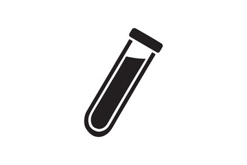  black and white simple test tube vector silhouette 