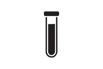  black and white simple test tube vector silhouette 