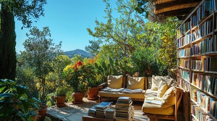 Sunny Outdoor Reading Corner
