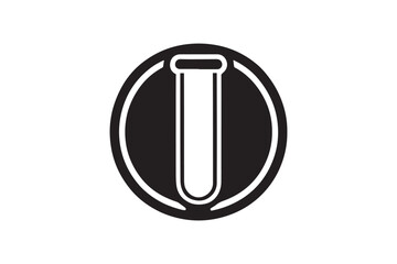  black and white simple test tube vector silhouette 