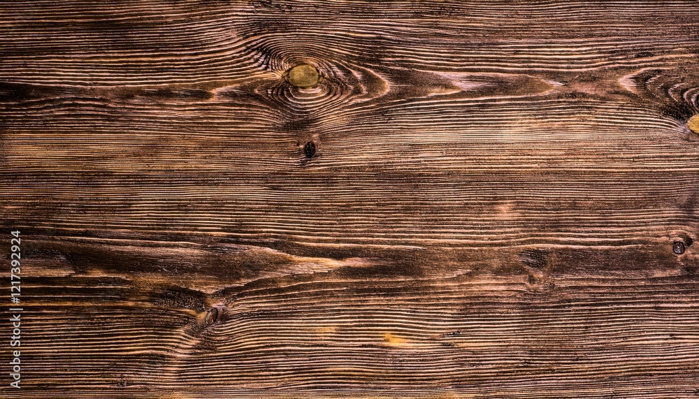 Poster close-up of natural wood grain texture with dark brown tones and weathered patterns, ideal for backg