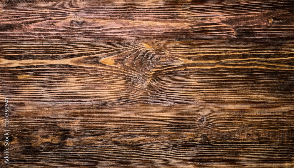 Poster close-up of natural wood grain texture with dark brown tones and weathered patterns, ideal for backg