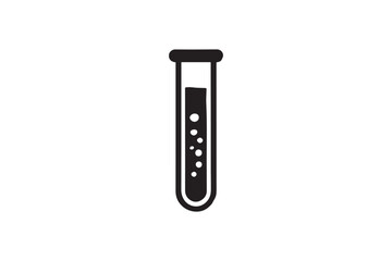  black and white simple test tube vector silhouette 