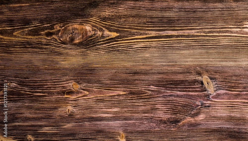 Poster close-up of natural wood grain texture with dark brown tones and weathered patterns, ideal for backg
