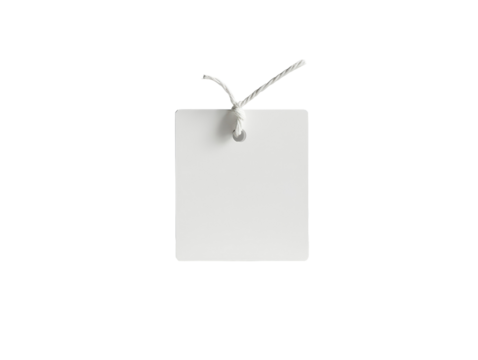 Isolated White Blank Tag with String