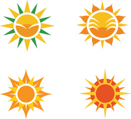 Sun vector icon set illustration