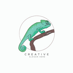 Hand Drawing Cartoon Camelon Vector Design