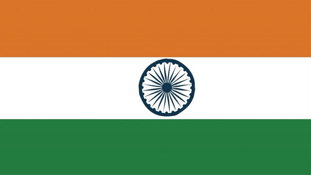 Indian rolling spinning wheel flag animation