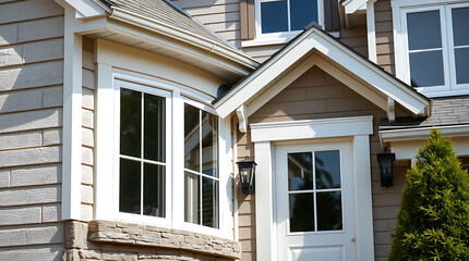 Modern House Exterior: Architectural Design, Brick Facade, and Stone Details