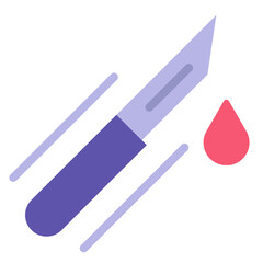 Vector Design Scalpel and Blood Icon Style