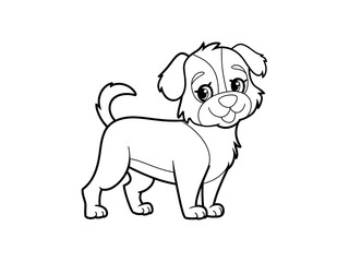 Fototapeta premium cute dog coloring page for kids