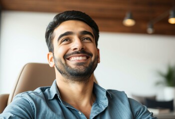 Portrait of a happy male Arabic person with a warm smile