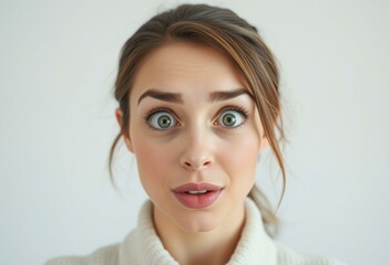 Surprised female portrait with soft focus