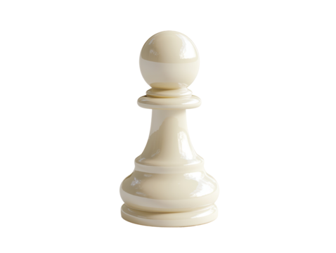 Isolated White Chess Pawn Figure