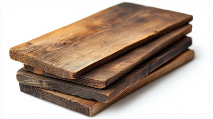 Obraz premium Rustic wooden planks isolated on white background for carpentry and furniture making