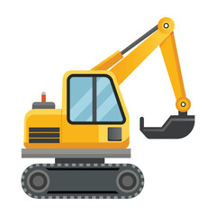 Illustration of Excavator Isolated on white