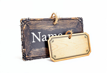 Name tags isolated on transparent or white background, png