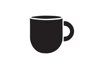  black and white simple mug cup vector silhouette 