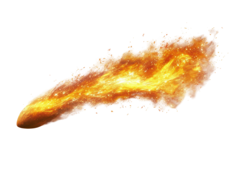 Isolated Fiery Comet Trail