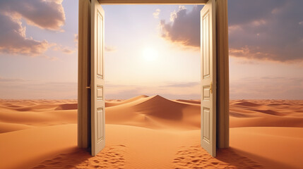 Fototapeta premium Desert Doorway: A New Beginning