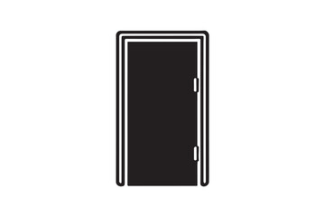  black and white simple door vector silhouette 