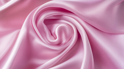 Obraz premium pink satin background with wavey texture сreated with , Close up pink silk fabric. Pink tulle material background, pastel colors, 
