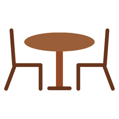 Vector Design Round Dining Table Icon Style