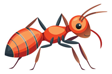 Illustration with color ant isolated on white background.