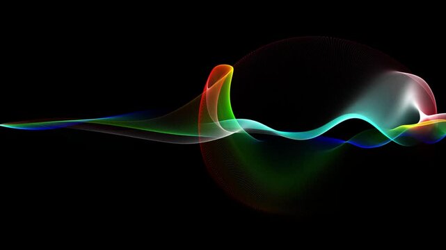 Flowing particle icon including transitional color