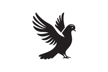  black and white simple pigeon vector silhouette 