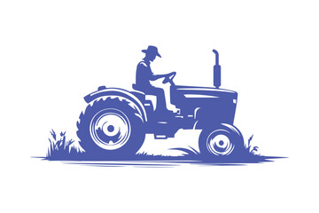 A vector silhouette of Farm Prodigy tractor with a white background.