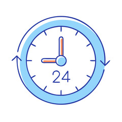 24 hour clock icon, 24 hour clock vector illustration-simple illustration of 24 hour clock, perfect for 24 hour clock logos and icons