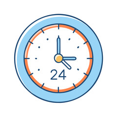 24 hour clock icon, 24 hour clock vector illustration-simple illustration of 24 hour clock, perfect for 24 hour clock logos and icons